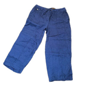 JM Collection Gold and Blue Capris